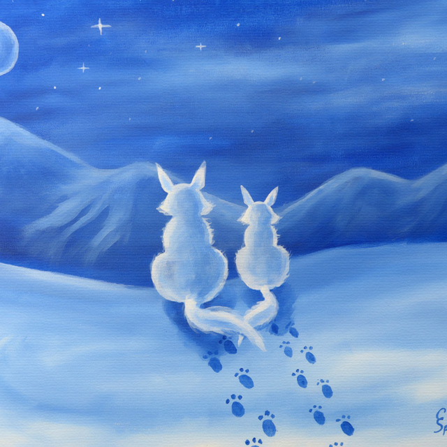 Arctic Foxes - Painting by Christopher Spicer