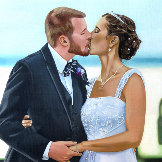 Wedding Kiss - Painting by Christopher Spicer