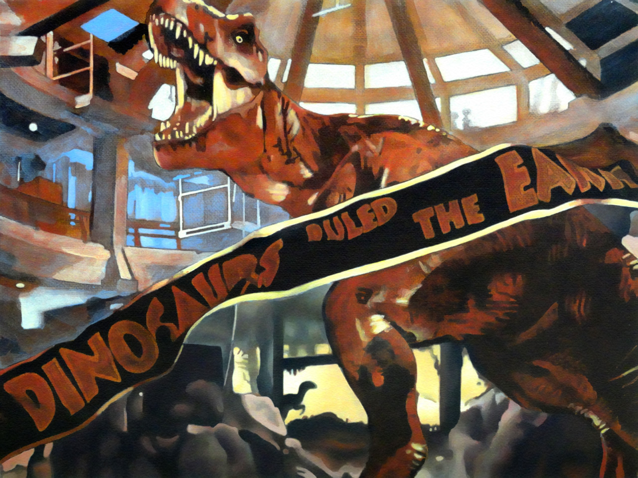 Jurassic Park: T. rex Rescue Scene - Bottom Portion of Background Rendered