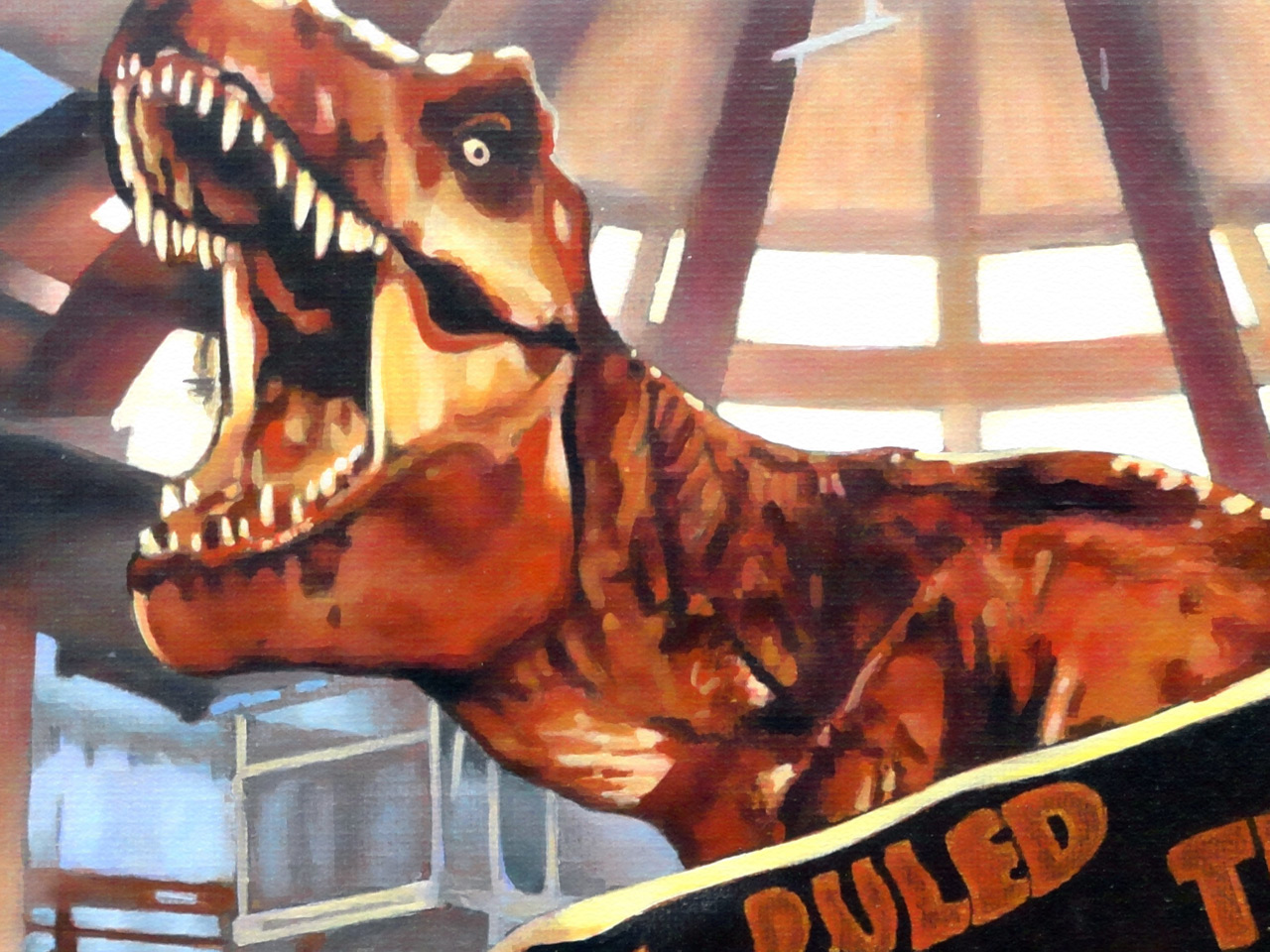 Jurassic Park: T. rex Rescue Scene - Tyrannosaurus Rendered - Detail of Head