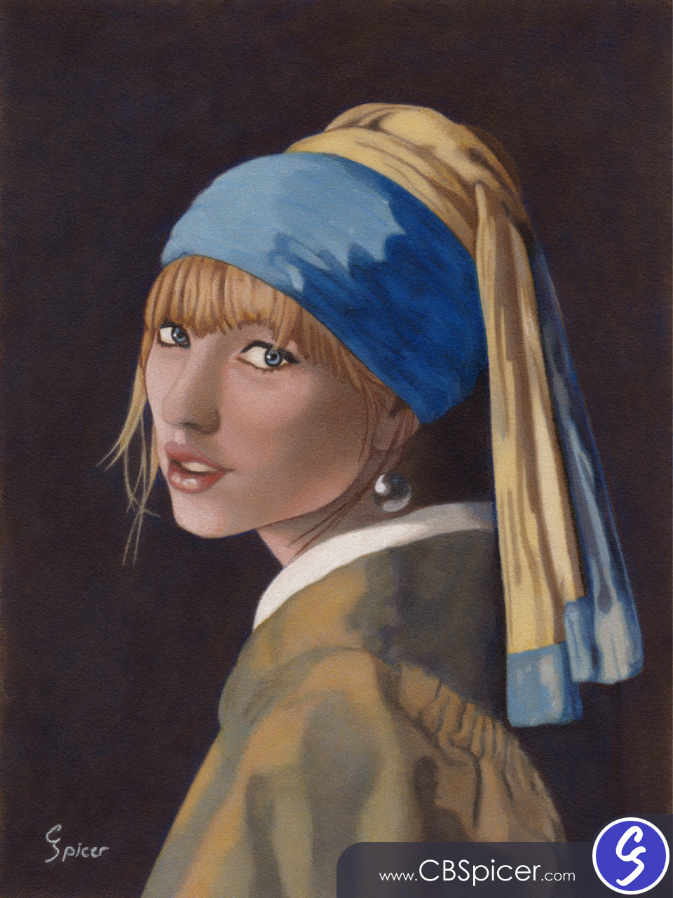 Girl with a Pearl Earring (Taylor's Version) - Drawing by Christopher Spicer